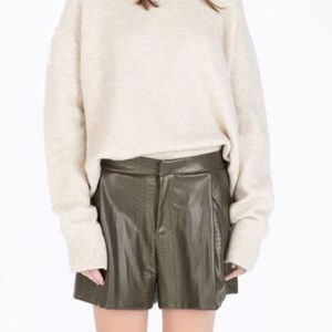 Zara faux leather snake skin shorts